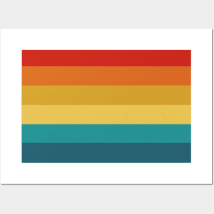 Retro Vintage Sunset Sunrise Color Stripes Design Posters and Art